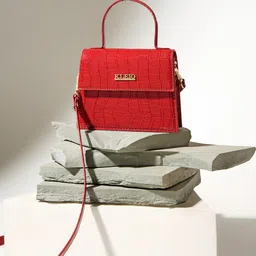 KLEIO Textured Structured Satchel Bag-image-4