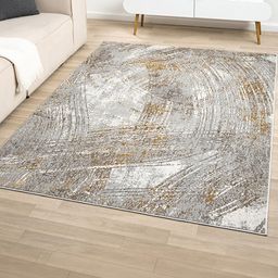 Kaleen India Gold Polyester Abstract Anti-Skid Carpets-image-75