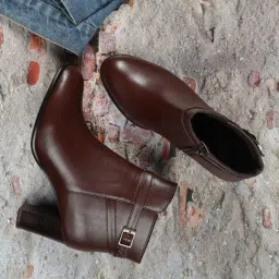 Monrow Women's Brown Casual Booties-image-74
