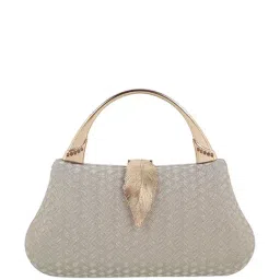 Mochi Golden Synthetic Textured Clutch-image-12