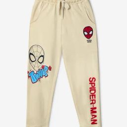 The Souled Store Boys Off White Cotton Regular Fit Graphic Joggers-picture-17