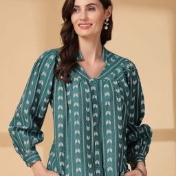Melon By plusS Green Cotton Printed Shirt-image-73