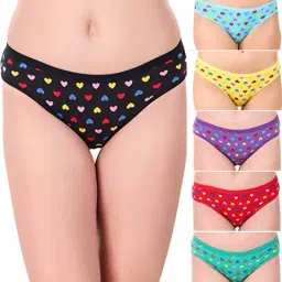 AROUSY Black & Red Cotton Printed Hipster Panties - Pack Of 6-picture-17
