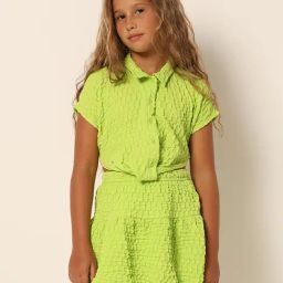 VERO MODA GIRL Green Solid Shirt-image-84