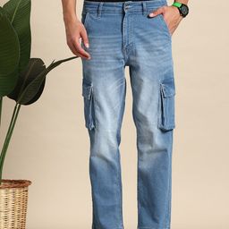 Mast & Harbour Men Stretchable Cargo Jeans-image-48