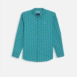 Allen Solly Boys Green Printed Full Sleeves Shirt-picture-13