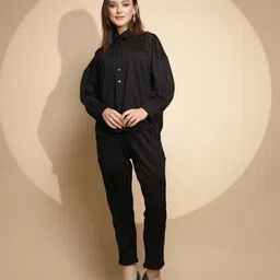 Global Republic Self Design Shirt Collar Shirt With Trouser-58