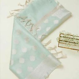 Soch Green Woven Pattern Dupatta-image-0