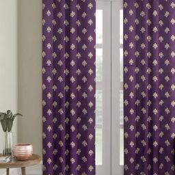 Romee Purple Velvet 7 ft Door Curtain - Single Piece-image-2