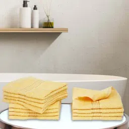 Bianca D'ross Yellow 100% Cotton 380 GSM Face Cloths - Set of 12-1