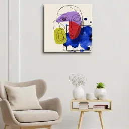 999store Multicolor Beauty Woman Face One Line Art Wall Painting-34