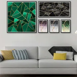 999store Green & Black Abstract Multi Frame Painting-11