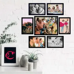 Memory Wall Collage Photo Frame - Set of 7 Photo Frames for 6 Photos of 5'x7', 1 Photos of 8'x10'-18