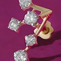 Mia by Tanishq Mia by Tanishq Dancing Beam Gold & Diamond Nose Pin-picture-13