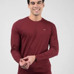 Numero Uno Maroon Regular Fit Texture T-Shirt-image-85