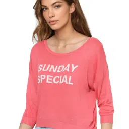 Only Pink Graphic Print Pullover-image-52