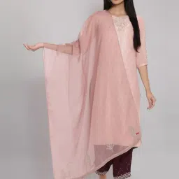 W Pink Embroidered Dupatta-picture-26