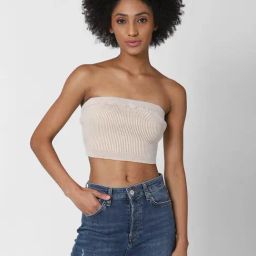 Forever 21 Beige Slim Fit Tube Top-image-53
