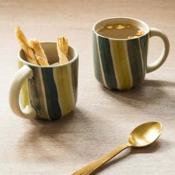 Ellementry Multicolor Ceramic Coffee Mug (0.25 L) - Set of 2-22