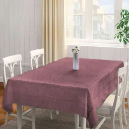 Klotthe Solid Rust Brown 300 TC Cotton Rectangle 6-Seater Table Cover-24