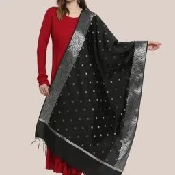 Dupatta Bazaar Black Woven Pattern Dupatta-image-31