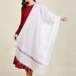 Dupatta Bazaar White Woven Pattern Dupatta-picture-37