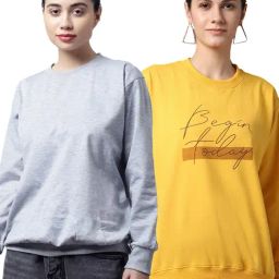 Vimal Jonney Grey & Yellow Printed Fleece Pullover - Pack of 2-picture-49