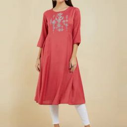 Soch Pink Embroidered A Line Kurta-picture-25