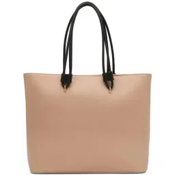 Miraggio Beige Solid Large Tote Handbag-42