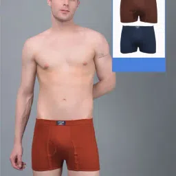 Dollar Lehar Assorted Cotton Regular Fit Trunks - Pack Of 3-image-5