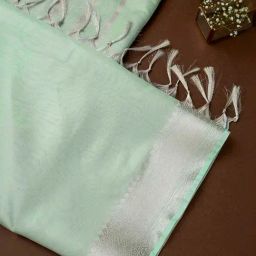 Soch Green Woven Pattern Dupatta image 2