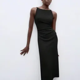 Kotty Black Viscose Regular fit Casualdresses-image-61