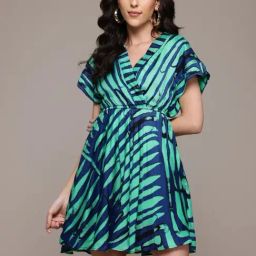 Label Ritu Kumar Teal Odile Short Dress-image-43