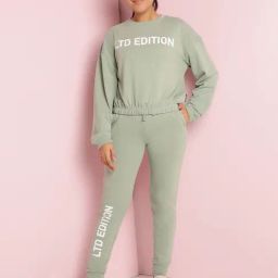 Lil Tomatoes Green Looper Regular Checks Track Suit-image-3