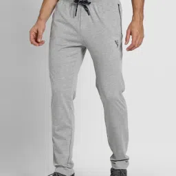 Van Heusen Athleisure Regular Fit Smart Tech Easy Stain Release Solid Trackpants - Grey Melange image 1
