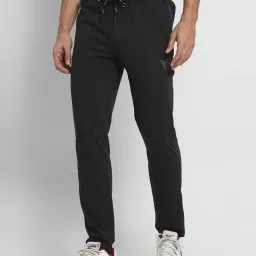 Van Heusen Athleisure Regular Fit Smart Tech Easy Stain Release Solid Trackpants - Charcoal Melange image 1