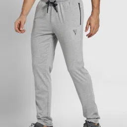 Van Heusen Athleisure Regular Fit Smart Tech Easy Stain Release Solid Trackpants - Grey Melange image 3