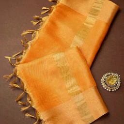 Soch Orange Woven Pattern Dupatta-picture-29