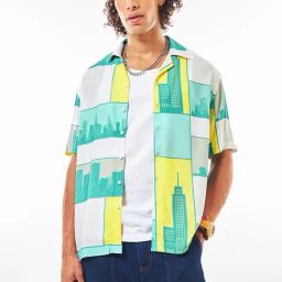 Bewakoof Green & White Regular Fit Printed Shirt-picture-22
