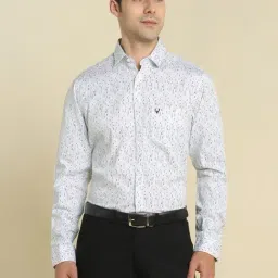 Allen Solly White Cotton Slim Fit Printed Shirt-picture-11