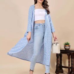Cation Blue Printed Shrug-36
