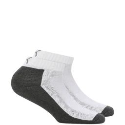 Puma White & Dark Grey Cotton Color Block Socks Set of 2-0