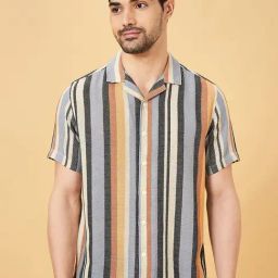 People By Pantaloons Multicolored Cotton Relaxed Fit Striped Shirt-image-18
