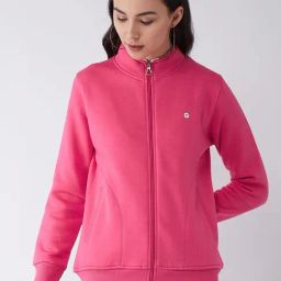 FEMEA Pink Fleece Solid Full Sleeves Sweatshirt-image-72