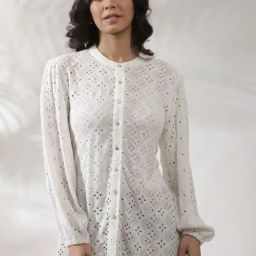 W White Self Design Top-image-83