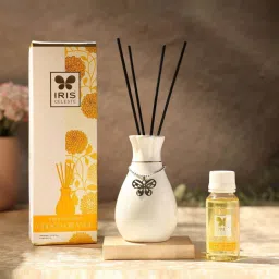 IRIS Ceramic Celeste Choco Orange Reed Diffuser Set image 1