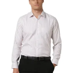 Van Heusen White Cotton Slim fit Stripes Shirt-picture-14