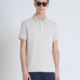 Antony Morato Beige Regular Fit Solid Polo T-Shirt-image-87