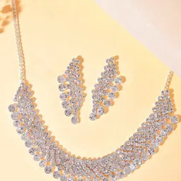 VOJ Silver-Plated AD Stone Studded jewellery Set-picture-23