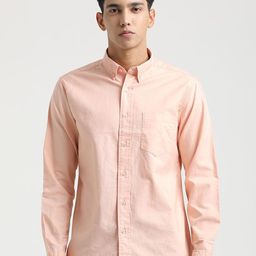 Blu MNKY Button-Down Collar Long Sleeves Cotton Smart Slim Fit Shirt-image-70